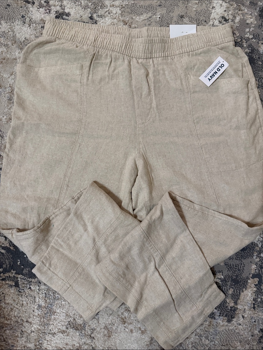 Old Navy tan/ beige pants. High rise medium